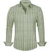 imageLzzidou Mens Striped Button Down Shirt Cotton Blend Long Sleeve Collared Dress Shirts for Business Work Office Casual DateGreen