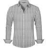 imageLzzidou Mens Striped Button Down Shirt Cotton Blend Long Sleeve Collared Dress Shirts for Business Work Office Casual DateGrey