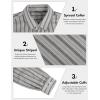 imageLzzidou Mens Striped Button Down Shirt Cotton Blend Long Sleeve Collared Dress Shirts for Business Work Office Casual DateGrey