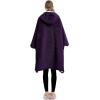 imageLzzidou Oversized Blanket Hoodie for Women Two Layers Cozy Flannel Sherpa Wearable Blanket Sweatshirt AdultDark Purple