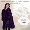 imageLzzidou Oversized Blanket Hoodie for Women Two Layers Cozy Flannel Sherpa Wearable Blanket Sweatshirt AdultDark Purple