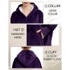 imageLzzidou Oversized Blanket Hoodie for Women Two Layers Cozy Flannel Sherpa Wearable Blanket Sweatshirt AdultDark Purple