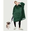 imageLzzidou Oversized Blanket Hoodie for Women Two Layers Cozy Flannel Sherpa Wearable Blanket Sweatshirt AdultForest Green