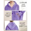 imageLzzidou Oversized Blanket Hoodie for Women Two Layers Cozy Flannel Sherpa Wearable Blanket Sweatshirt AdultPurple