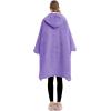 imageLzzidou Oversized Blanket Hoodie for Women Two Layers Cozy Flannel Sherpa Wearable Blanket Sweatshirt AdultPurple