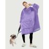 imageLzzidou Oversized Blanket Hoodie for Women Two Layers Cozy Flannel Sherpa Wearable Blanket Sweatshirt AdultPurple