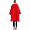 imageLzzidou Oversized Blanket Hoodie for Women Two Layers Cozy Flannel Sherpa Wearable Blanket Sweatshirt AdultRed