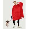 imageLzzidou Oversized Blanket Hoodie for Women Two Layers Cozy Flannel Sherpa Wearable Blanket Sweatshirt AdultRed