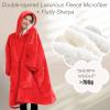 imageLzzidou Oversized Blanket Hoodie for Women Two Layers Cozy Flannel Sherpa Wearable Blanket Sweatshirt AdultRed