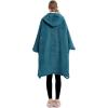 imageLzzidou Oversized Blanket Hoodie for Women Two Layers Cozy Flannel Sherpa Wearable Blanket Sweatshirt AdultTeal Blue