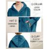 imageLzzidou Oversized Blanket Hoodie for Women Two Layers Cozy Flannel Sherpa Wearable Blanket Sweatshirt AdultTeal Blue