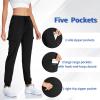imageWomens Lightweight Cargo Joggers Quick Dry Hiking Pants UPF50 Athletic Workout Casual Outdoor Pants with Zipper Pockets