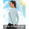 imageWomens UPF 50 Long Sleeve Shirts Sun Protection Rash Guard Tee Shirt Quick Dry Workout Yoga Running Hiking TopsBlue