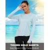 imageWomens UPF 50 Long Sleeve Shirts Sun Protection Rash Guard Tee Shirt Quick Dry Workout Yoga Running Hiking TopsBlue