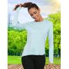 imageWomens UPF 50 Long Sleeve Shirts Sun Protection Rash Guard Tee Shirt Quick Dry Workout Yoga Running Hiking TopsBlue