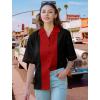 imageWomens Vintage Bowling Shirts 1950s Short Sleeve Button Up 50s Retro Outfits Sock Hop CostumeBlack
