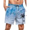 imageLzzidou Men Swim Trunks with Mesh Liner 5 Inch Inseam Board Shorts Quick Dry Bathing SuitBlue Wave