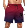 imageLzzidou Men Swim Trunks with Mesh Liner 5 Inch Inseam Board Shorts Quick Dry Bathing SuitRed Purple
