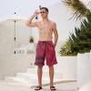 imageFT FENTENG Mens Swim Trunks Quick Dry Board Shorts with Mesh Lining Breathable Surf Beach Shorts Swimwear Bathing SuitsBurgundy Flag20