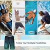 imageFT FENTENG Mens Swim Trunks Quick Dry Board Shorts with Mesh Lining Breathable Surf Beach Shorts Swimwear Bathing SuitsGradient Leaf12