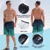 imageFT FENTENG Mens Swim Trunks Quick Dry Board Shorts with Mesh Lining Breathable Surf Beach Shorts Swimwear Bathing SuitsGradient Leaf12