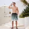 imageFT FENTENG Mens Swim Trunks Quick Dry Board Shorts with Mesh Lining Breathable Surf Beach Shorts Swimwear Bathing SuitsGrey Palm Tree