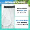 imageFT FENTENG Mens Swim Trunks Quick Dry Board Shorts with Mesh Lining Breathable Surf Beach Shorts Swimwear Bathing SuitsGrey Palm Tree
