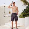 imageFT FENTENG Mens Swim Trunks Quick Dry Board Shorts with Mesh Lining Breathable Surf Beach Shorts Swimwear Bathing SuitsLeaf Flamingo