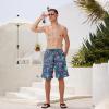 imageFT FENTENG Mens Swim Trunks Quick Dry Board Shorts with Mesh Lining Breathable Surf Beach Shorts Swimwear Bathing SuitsNeon Flamingo Palm