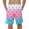 imageFT FENTENG Mens Swim Trunks Quick Dry Board Shorts with Mesh Lining Breathable Surf Beach Shorts Swimwear Bathing SuitsPink Tree12
