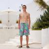 imageFT FENTENG Mens Swim Trunks Quick Dry Board Shorts with Mesh Lining Breathable Surf Beach Shorts Swimwear Bathing SuitsSkeleton Flamingo