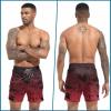imageFT FENTENG Mens Swim Trunks with Compression Liner 55quot Board Shorts with Zipper Pockets 2 in 1 Quick Dry Bathing SuitsGradient Burgundy Leafc