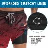 imageFT FENTENG Mens Swim Trunks with Compression Liner 55quot Board Shorts with Zipper Pockets 2 in 1 Quick Dry Bathing SuitsGradient Burgundy Leafc