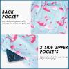 imageFT FENTENG Mens Swim Trunks with Compression Liner 55quot Board Shorts with Zipper Pockets 2 in 1 Quick Dry Bathing SuitsPink Flamingo