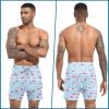imageFT FENTENG Mens Swim Trunks with Compression Liner 55quot Board Shorts with Zipper Pockets 2 in 1 Quick Dry Bathing SuitsPink Flamingo