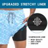 imageFT FENTENG Mens Swim Trunks with Compression Liner 55quot Board Shorts with Zipper Pockets 2 in 1 Quick Dry Bathing SuitsSky Blue Beerc