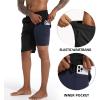 imageFT FENTENG Mens Swim Trunks with Compression Liner 9quot Board Shorts 2 in 1 Quick Dry Bathing Suits with Zipper PocketsBlackc
