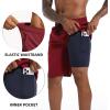 imageFT FENTENG Mens Swim Trunks with Compression Liner 9quot Board Shorts 2 in 1 Quick Dry Bathing Suits with Zipper PocketsBurgundyc