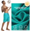 imageFT FENTENG Mens Swim Trunks with Compression Liner 9quot Board Shorts 2 in 1 Quick Dry Bathing Suits with Zipper PocketsCyanc