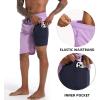 imageFT FENTENG Mens Swim Trunks with Compression Liner 9quot Board Shorts 2 in 1 Quick Dry Bathing Suits with Zipper PocketsLavenderc