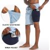 imageFT FENTENG Mens Swim Trunks with Compression Liner 9quot Board Shorts 2 in 1 Quick Dry Bathing Suits with Zipper PocketsPowder Bluec