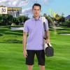 imageMens Polo Shirts Short Sleeve Casual Solid Stylish Dry Fit Performance Designed Collared Golf Polo Shirts for MenBluish Violet