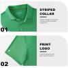 imageMens Polo Shirts Short Sleeve Casual Solid Stylish Dry Fit Performance Designed Collared Golf Polo Shirts for MenGreen Stripe