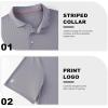 imageMens Polo Shirts Short Sleeve Casual Solid Stylish Dry Fit Performance Designed Collared Golf Polo Shirts for MenLavender Stripe