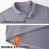 imageMens Polo Shirts Short Sleeve Casual Solid Stylish Dry Fit Performance Designed Collared Golf Polo Shirts for MenLavender Stripe