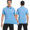 imageMens Polo Shirts Short Sleeve Casual Solid Stylish Dry Fit Performance Designed Collared Golf Polo Shirts for MenLight Blue