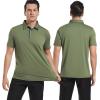 imageMens Polo Shirts Short Sleeve Casual Solid Stylish Dry Fit Performance Designed Collared Golf Polo Shirts for MenOlive Green