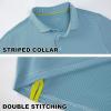 imageMens Polo Shirts Short Sleeve Casual Solid Stylish Dry Fit Performance Designed Collared Golf Polo Shirts for MenSky Blue Stripe