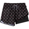 imageFT FENTENG Mens Swim Trunks with Compression Liner 55quot Board Shorts with Zipper Pockets 2 in 1 Quick Dry Bathing SuitsPink Shark