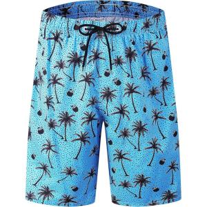 imageFT FENTENG Mens Swim Trunks Quick Dry Board Shorts with Mesh Lining Breathable Surf Beach Shorts Swimwear Bathing SuitsBlue Coconut5